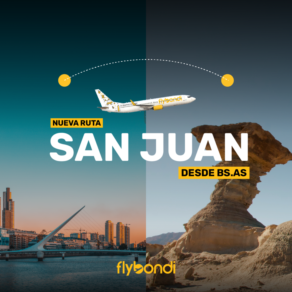 Flybondi launched the route between Buenos Aires and San Juan with promotional tickets