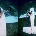 Cozumel: controversial photos of woman in sunken plane after accident