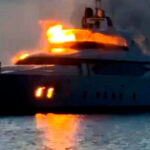 Cancun: Luxury yacht consumed by flames in Isla Mujeres